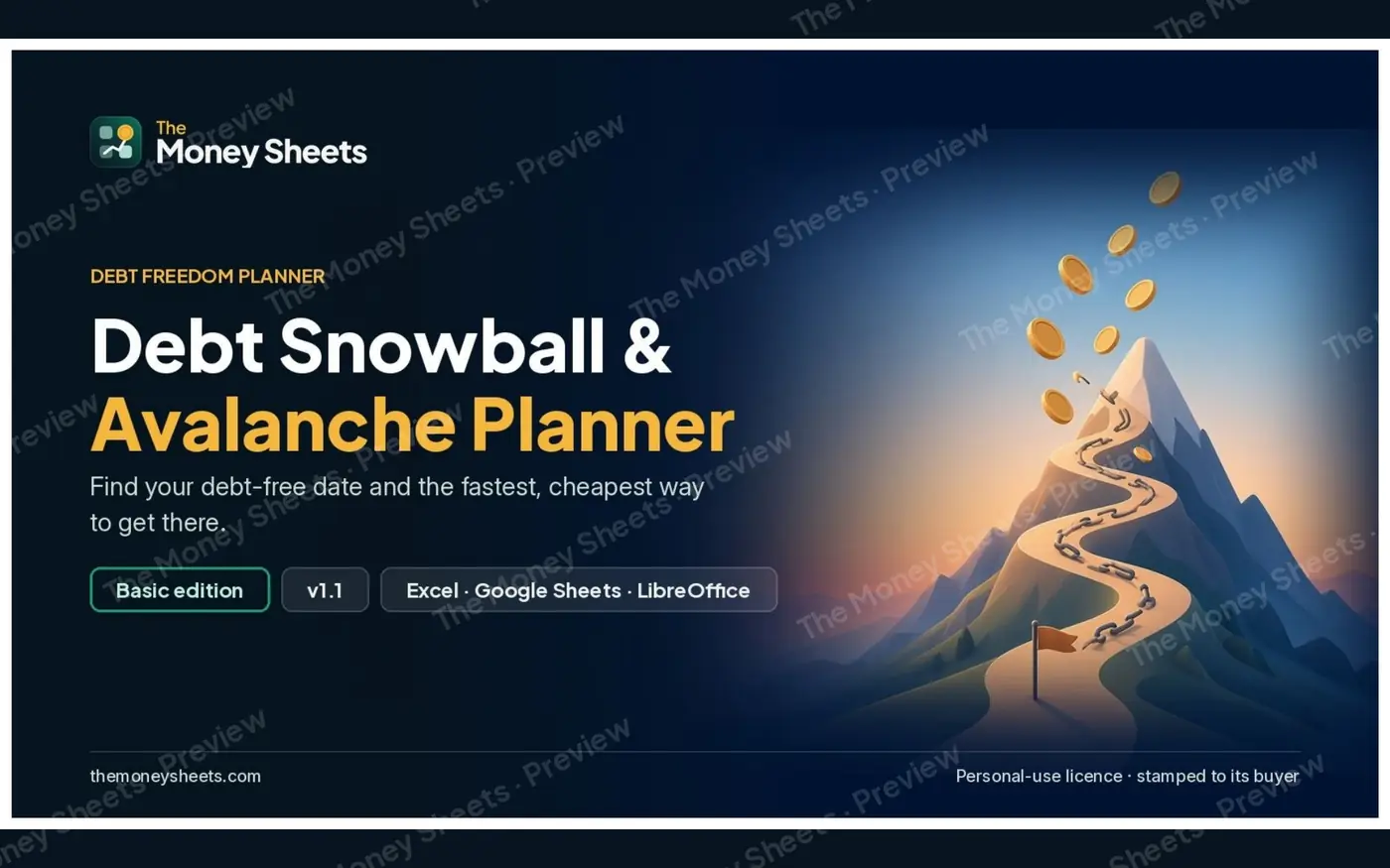 Debt Snowball & Avalanche Planner Basic: Cover